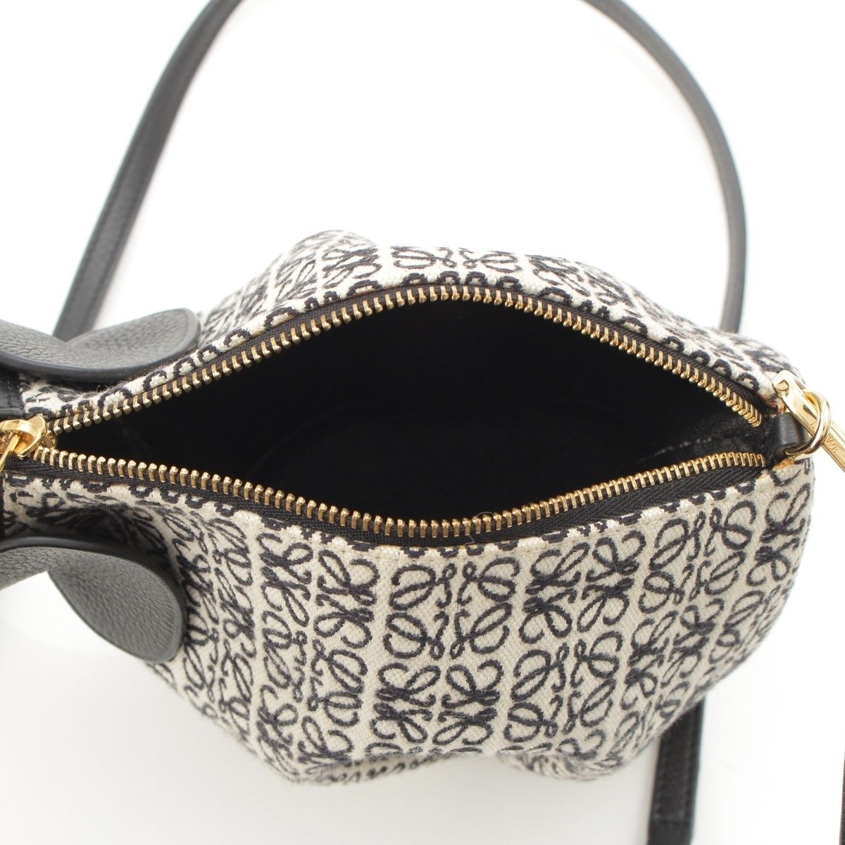 Loewe Elephant Mini Anagram Jacquard Shoulder Bag Black White — view 6