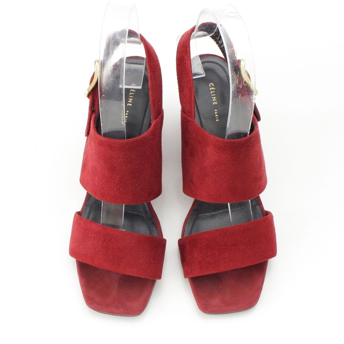 Celine Phoebe Philo Era Suede Square Toe Sandals Bordeaux — view 2