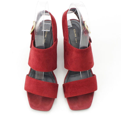 Celine Phoebe Philo Era Suede Square Toe Sandals Bordeaux — view 2