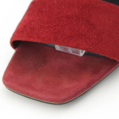 Celine Phoebe Philo Era Suede Square Toe Sandals Bordeaux — view 6