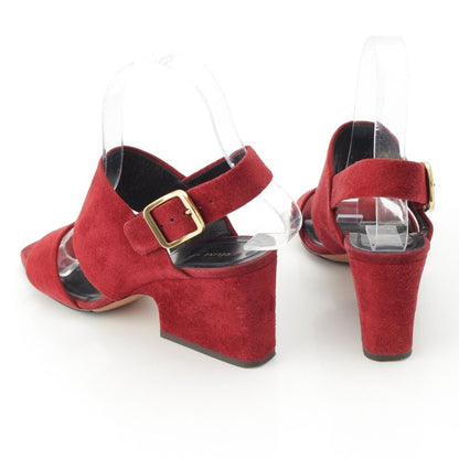 Celine Phoebe Philo Era Suede Square Toe Sandals Bordeaux — view 4