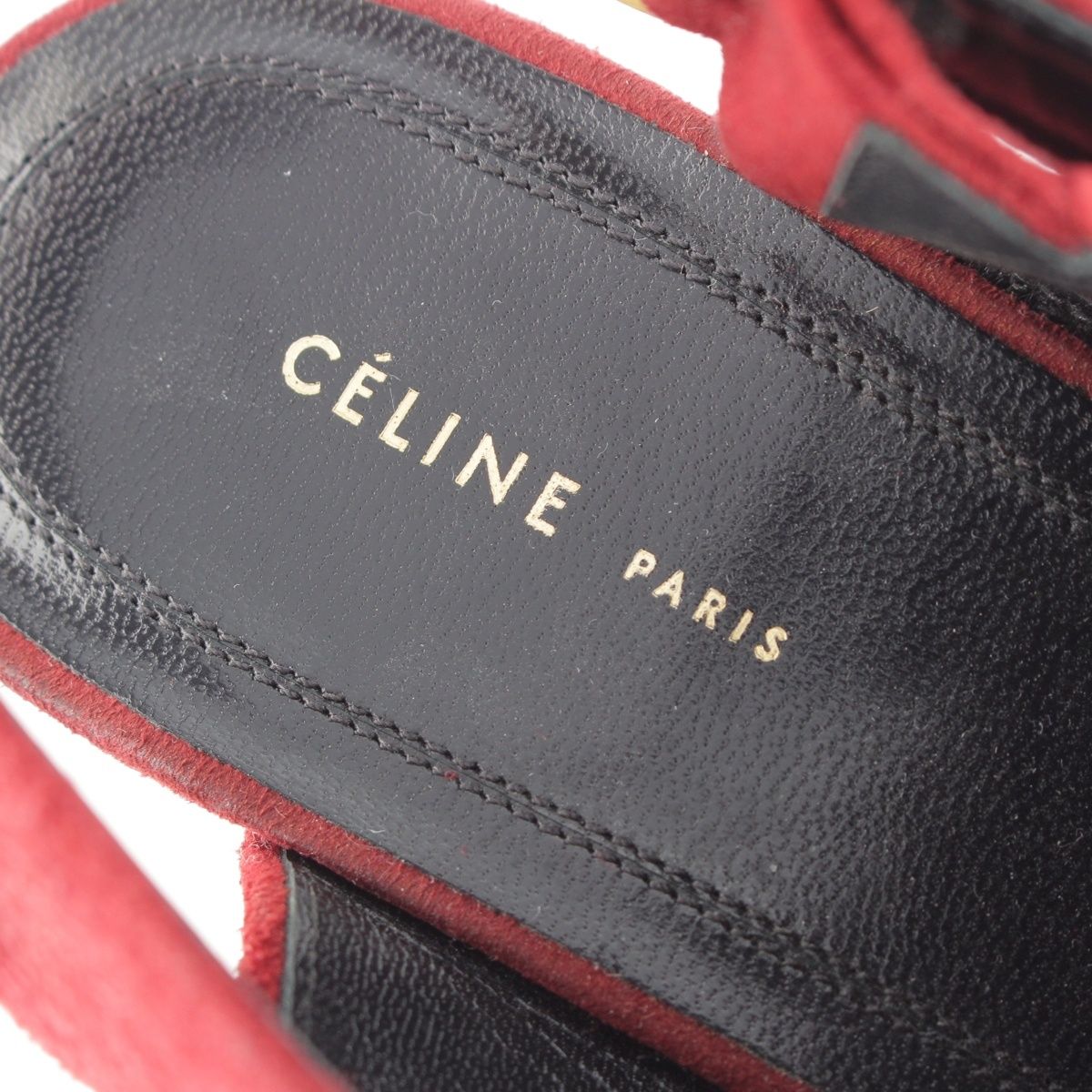 Celine Phoebe Philo Era Suede Square Toe Sandals Bordeaux — view 7