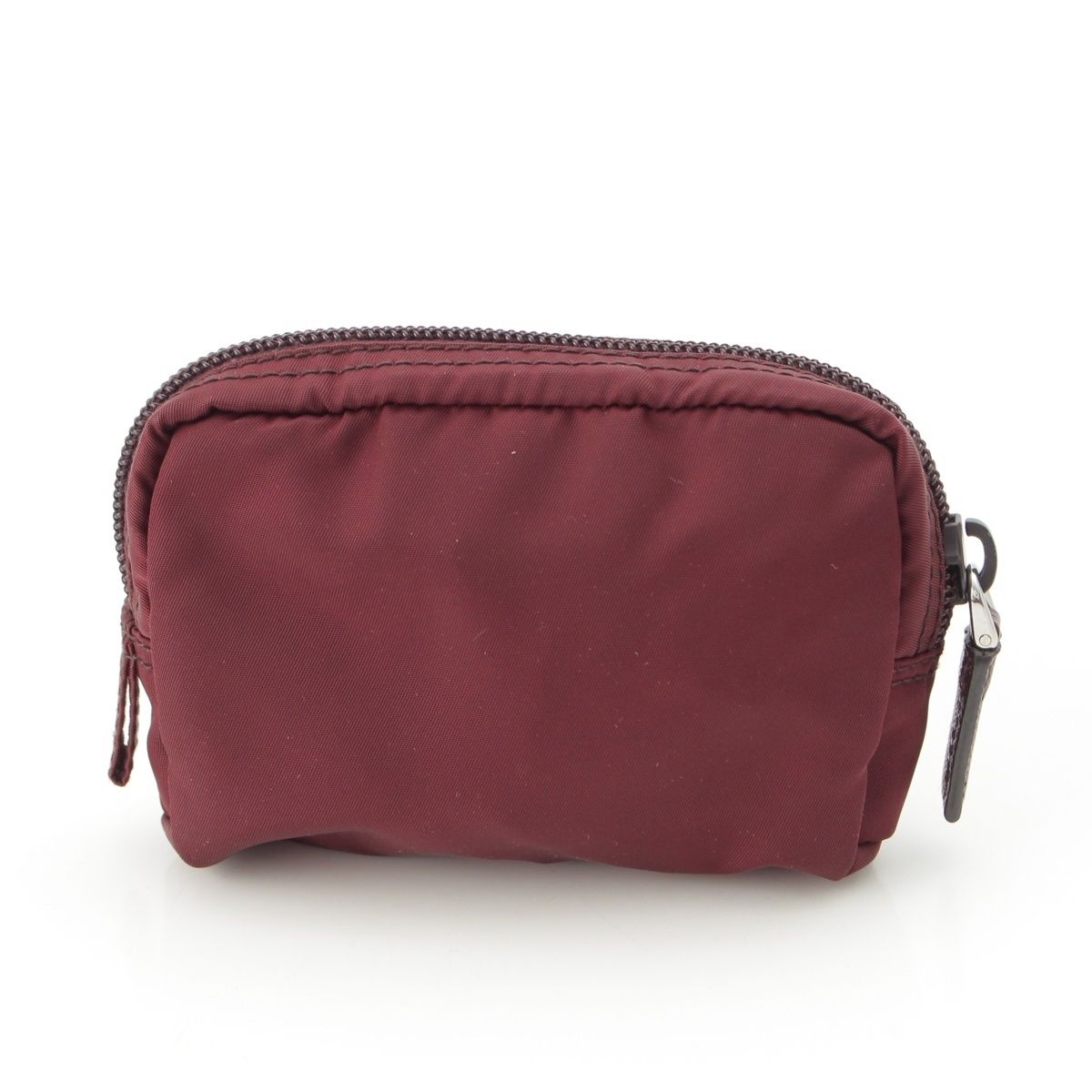 Prada Nylon Triangle Plate Mini Pouch Bordeaux — view 4