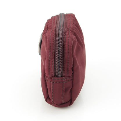 Prada Nylon Triangle Plate Mini Pouch Bordeaux — view 3