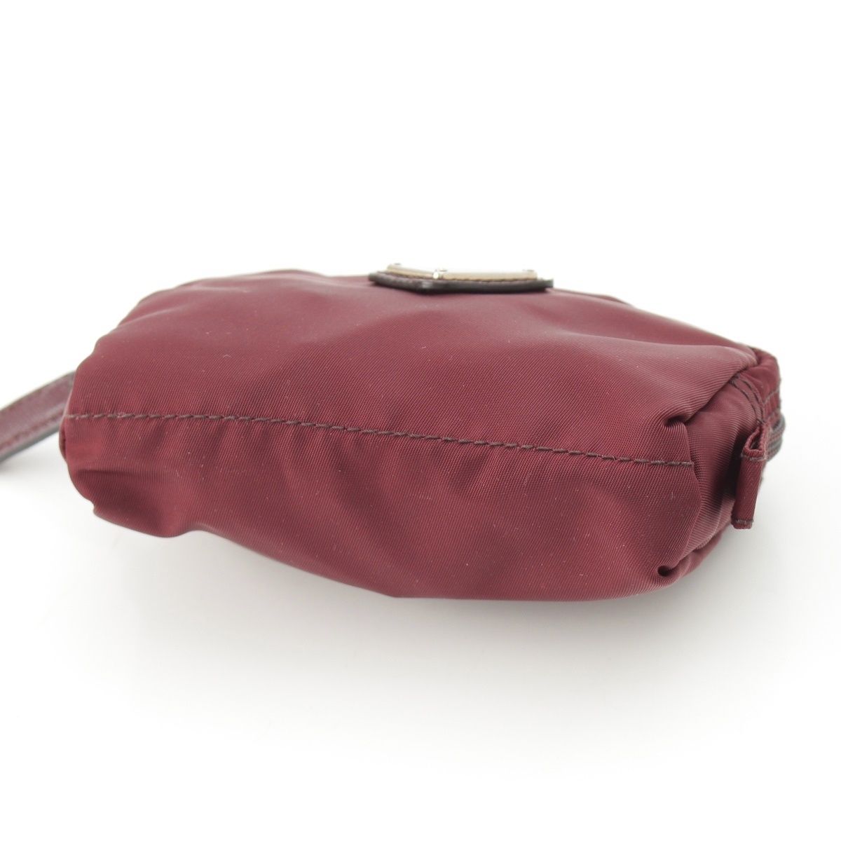 Prada Nylon Triangle Plate Mini Pouch Bordeaux — view 5