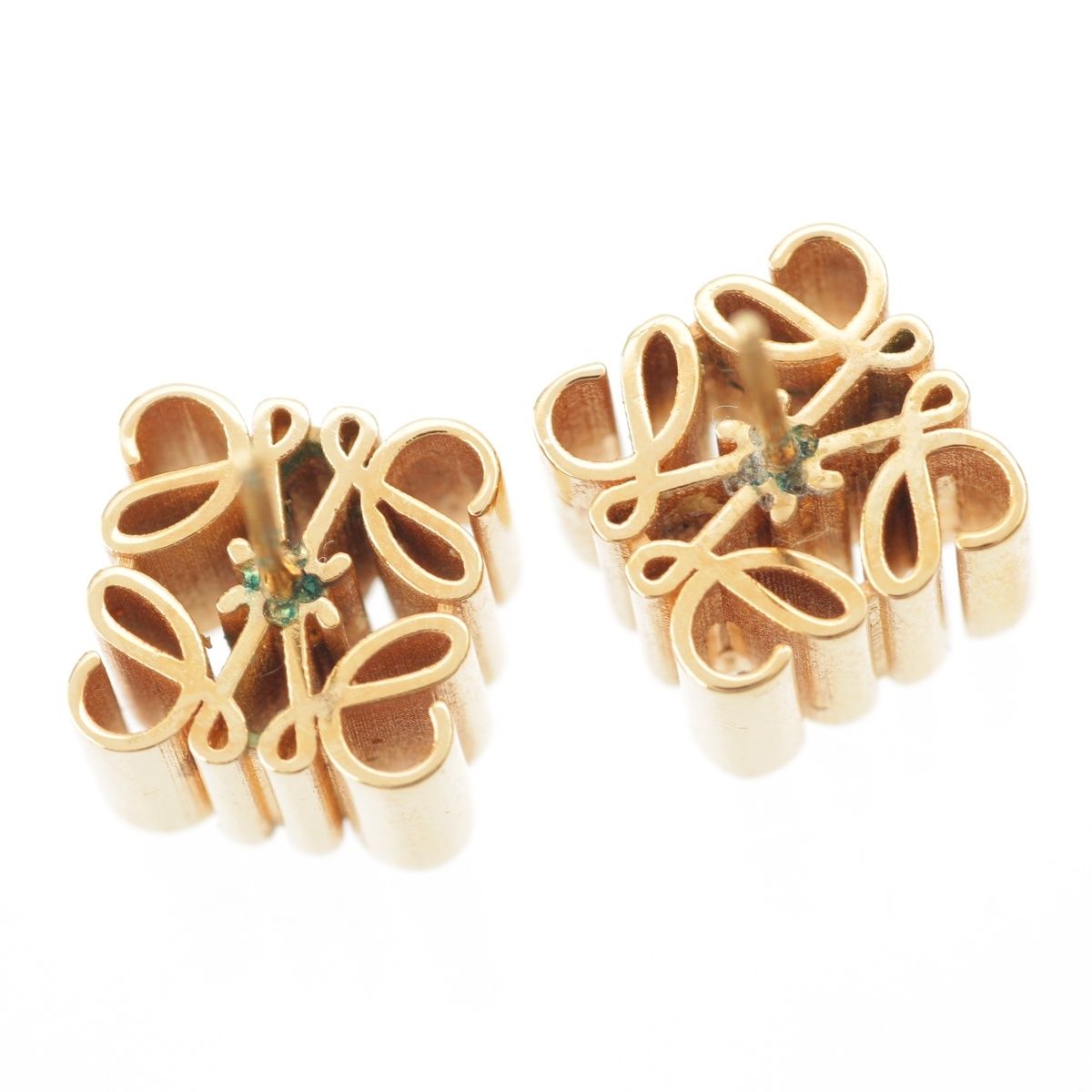 Loewe Anagram Cube Stud Earrings Gold — view 7