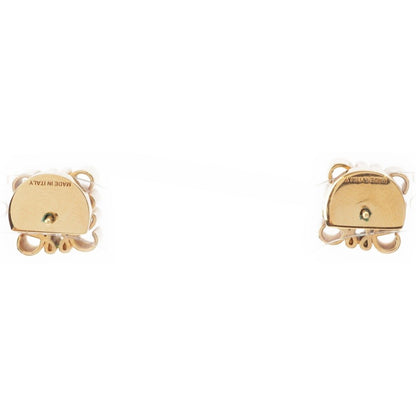 Loewe Anagram Cube Stud Earrings Gold — view 4