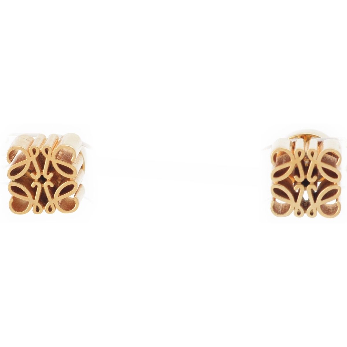 Loewe Anagram Cube Stud Earrings Gold