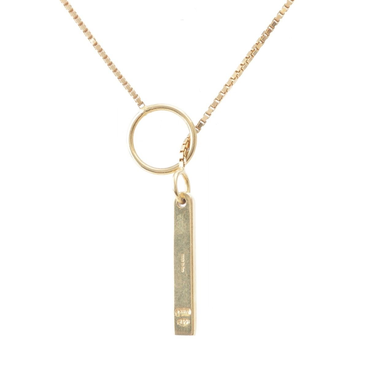 Gucci Lariette Logo Bar Venetian Chain Necklace Gold — view 2