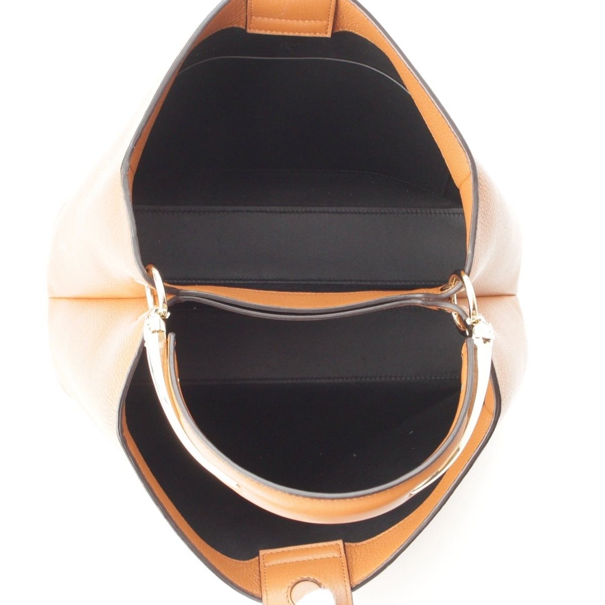 Cartier Gray Necklace Leather Panthère Double Small 2-Way Handbag Caramel — view 6