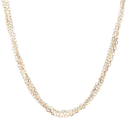Cartier Trinity Yg Pg Wg Suri White Gold Chain Long Necklace