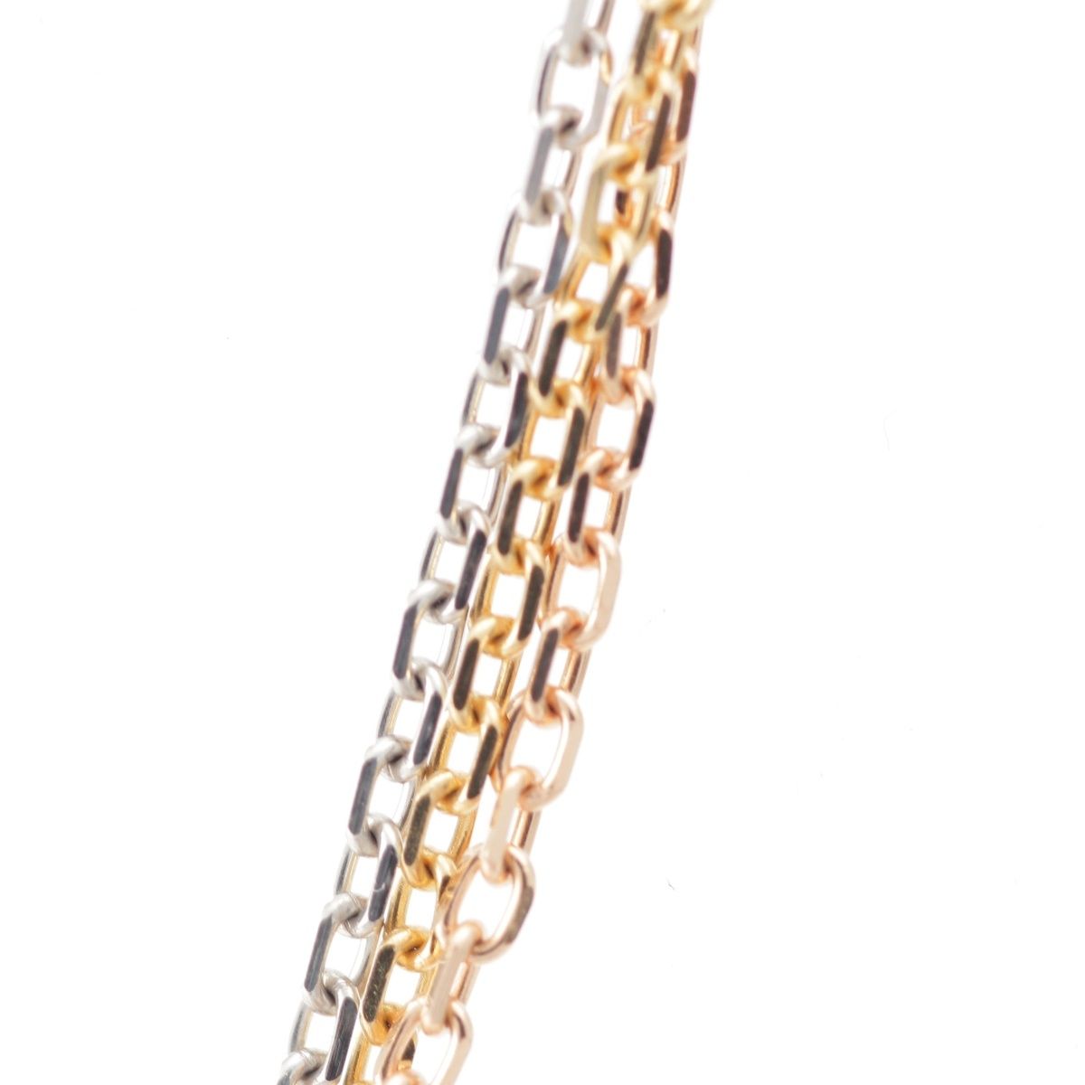 Cartier Trinity Yg Pg Wg Suri White Gold Chain Long Necklace — view 4