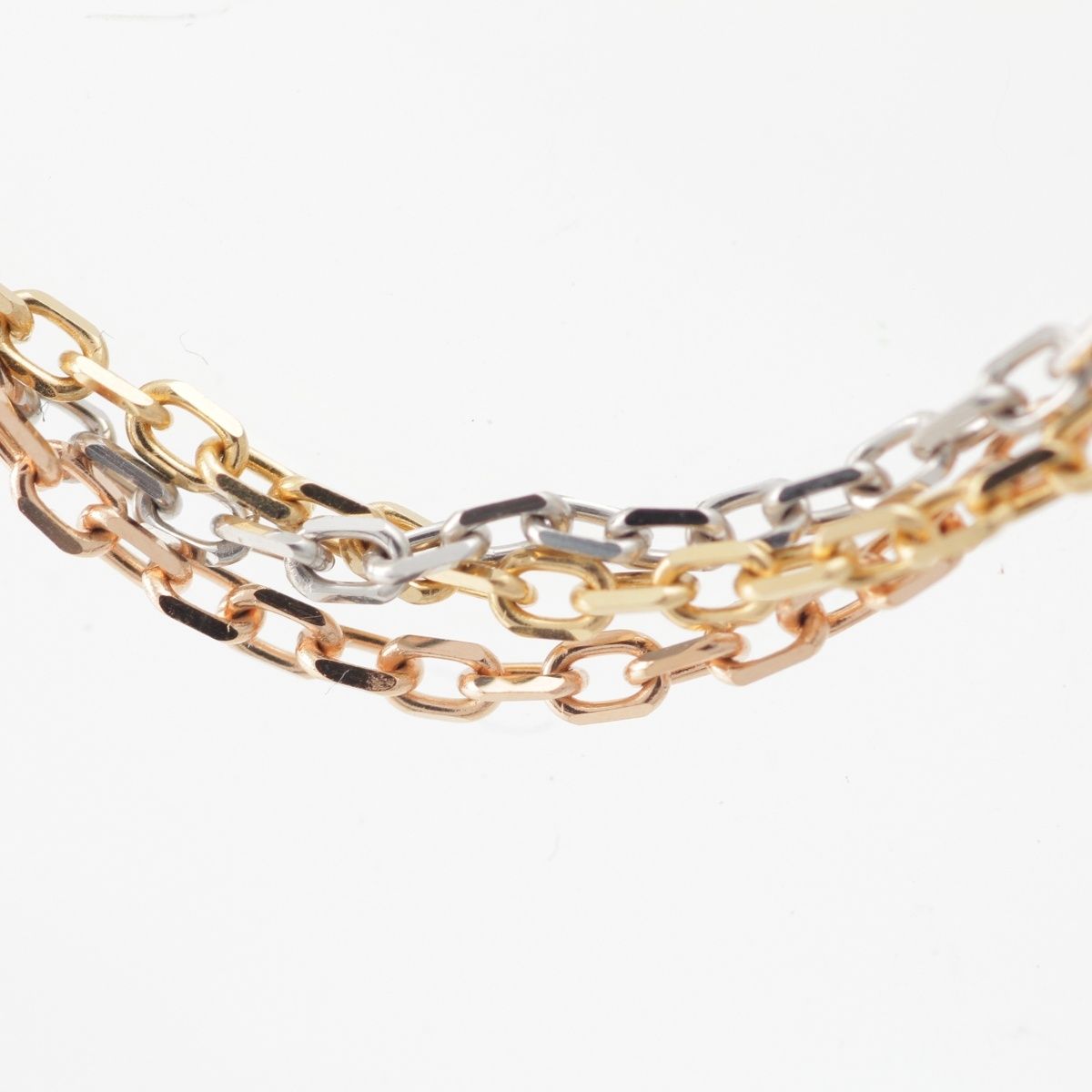 Cartier Trinity Yg Pg Wg Suri White Gold Chain Long Necklace — view 3