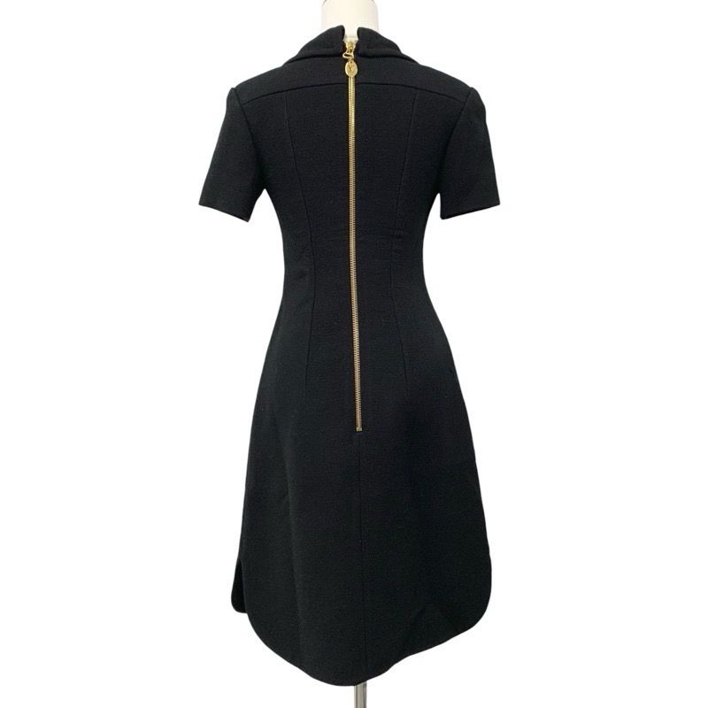 Louis Vuitton Dress Wool Black Gold Bib Color Fit — view 3