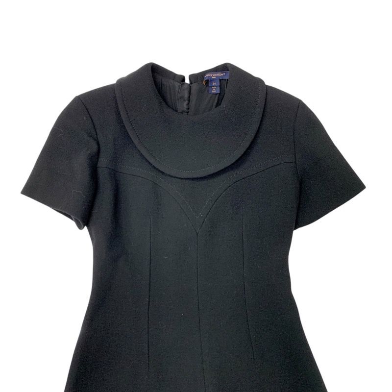 Louis Vuitton Dress Wool Black Gold Bib Color Fit — view 5