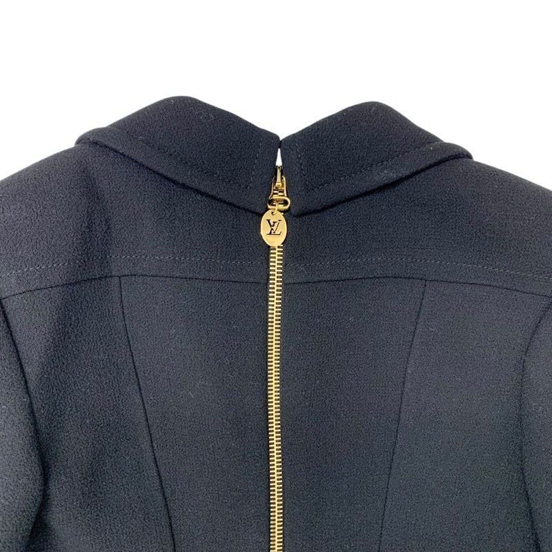 Louis Vuitton Dress Wool Black Gold Bib Color Fit — view 6