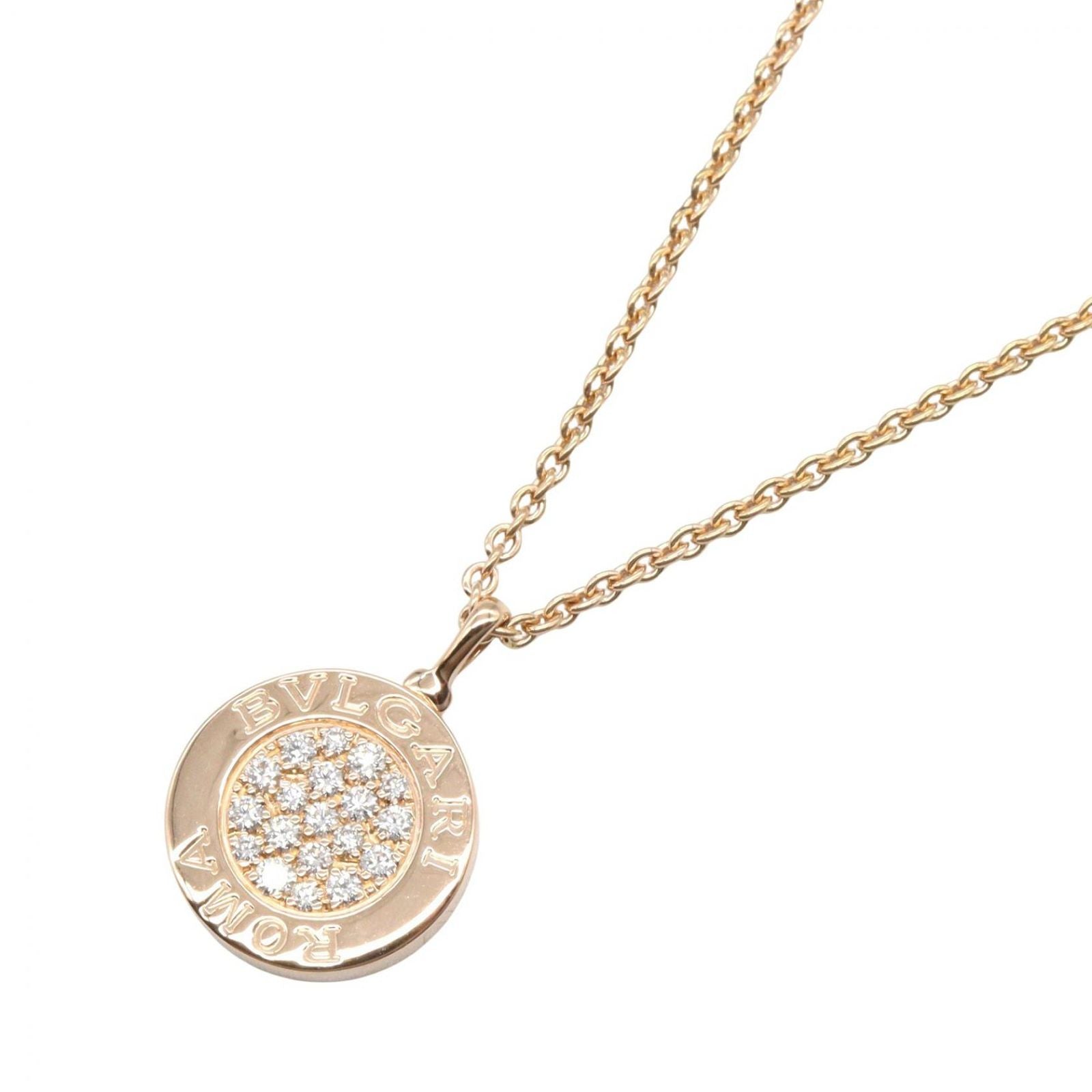 Bvlgari Necklace Diamond Onyx 41 43 cm 18k Pink Gold