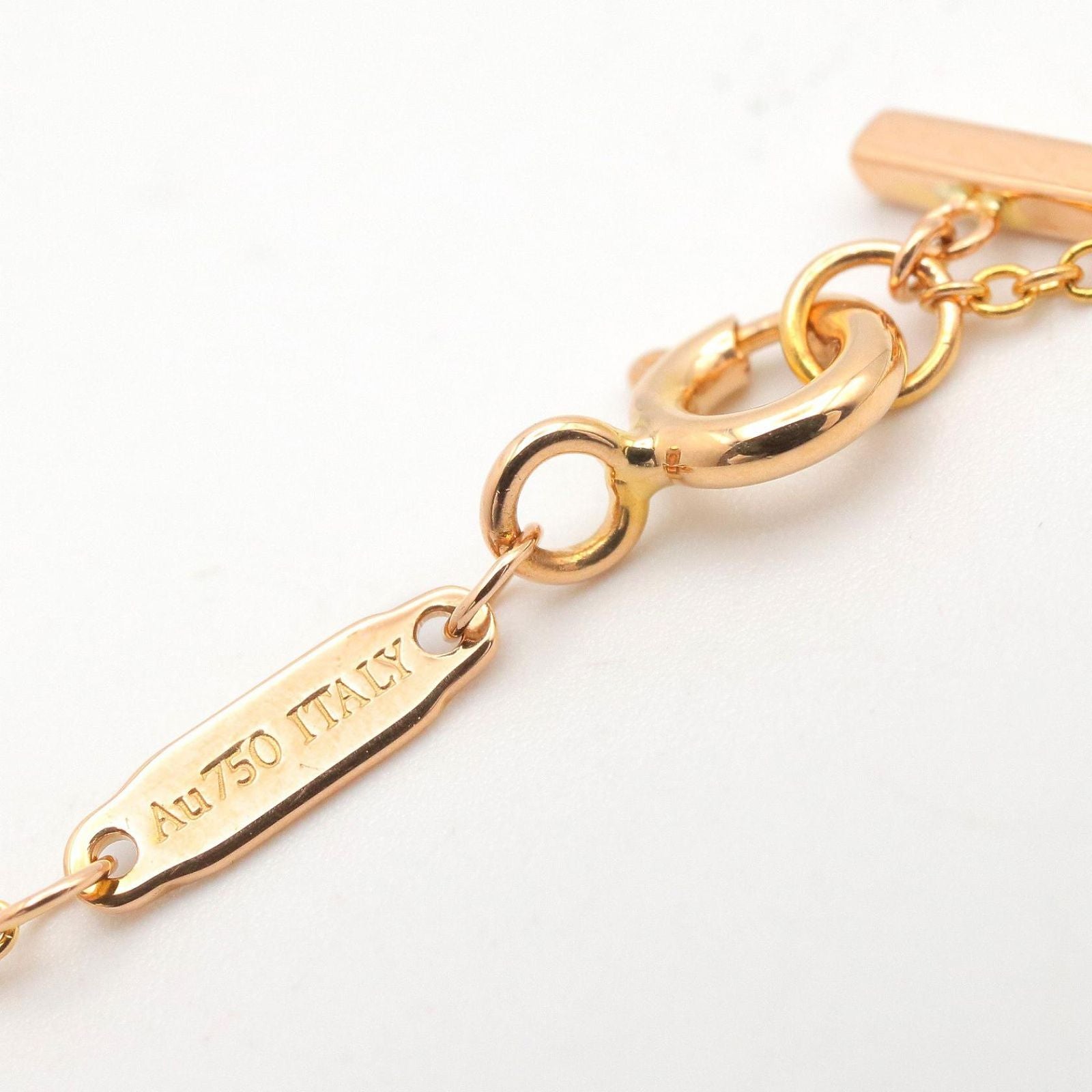 Tiffany & Co Necklace T Smile Mini Diamond 40.5 45.5 cm 18k Pink Gold — view 4