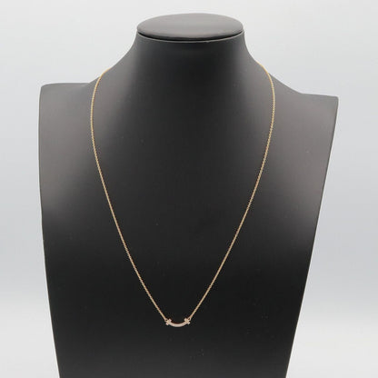 Tiffany & Co Necklace T Smile Mini Diamond 40.5 45.5 cm 18k Pink Gold — view 5