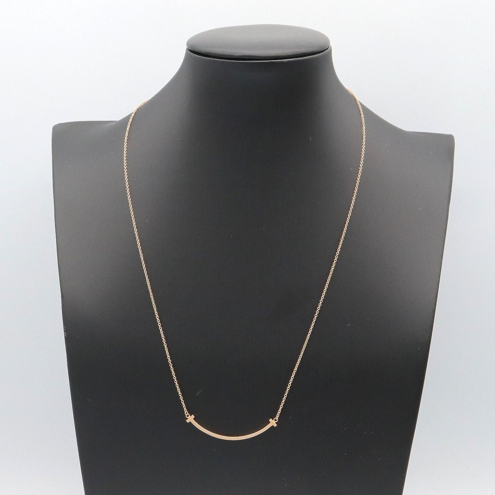 Tiffany & Co Necklace T Smile Small 40.5 45.5 cm 18k Pink Gold — view 5