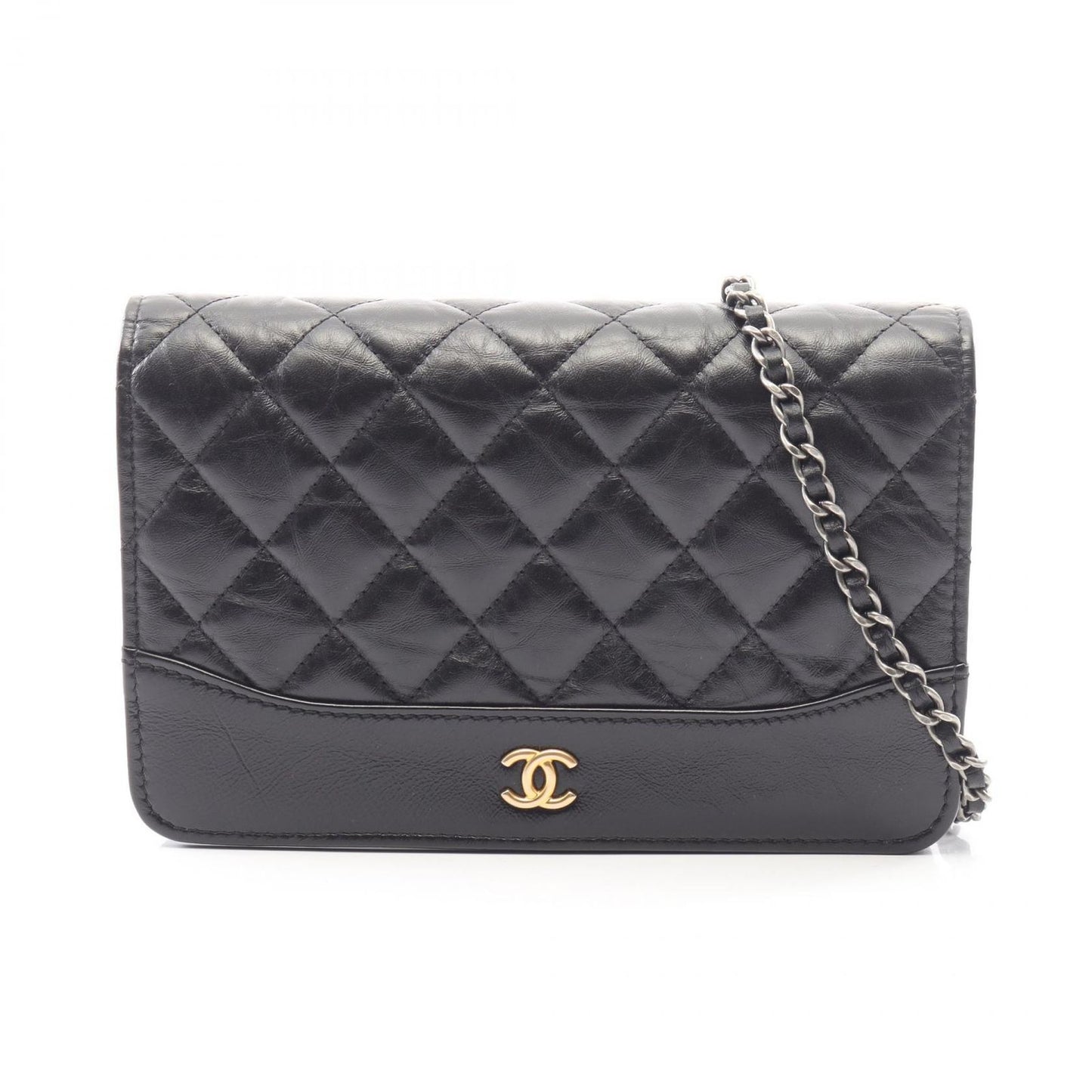 Chanel Shoulder Bag Gabriel de Black Leather Chain Wallet