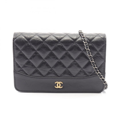 Chanel Shoulder Bag Gabriel de Black Leather Chain Wallet