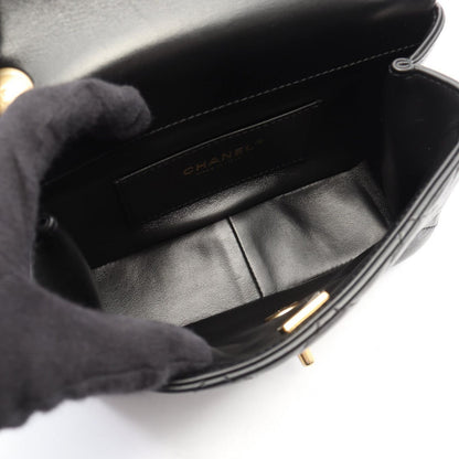Chanel Shoulder Bag Mini Flap Quilted Black Lambskin Small Chain — view 3