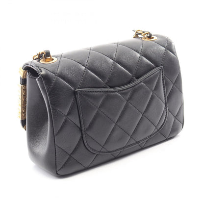 Chanel Shoulder Bag Mini Flap Quilted Black Lambskin Small Chain — view 2