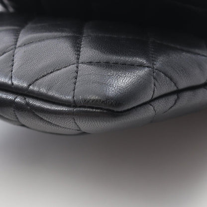 Chanel Shoulder Bag Quilted Black Lambskin Double Pouch Chain — view 8