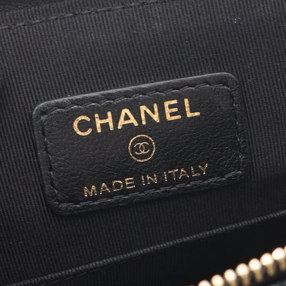 Chanel Shoulder Bag Quilted Black Lambskin Double Pouch Chain — view 4