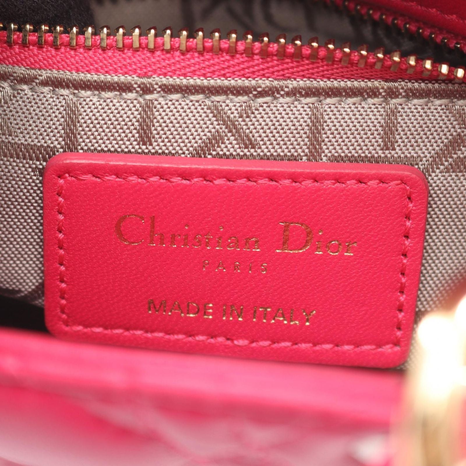 Dior Handbag Lady Dior Mini Cannage 2-Way Magenta Leather Lady Dior Tote — view 4
