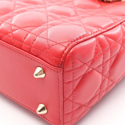 Dior Handbag Lady Dior MY Abcdior 2-Way Red Leather Cannage Tote Small — view 9