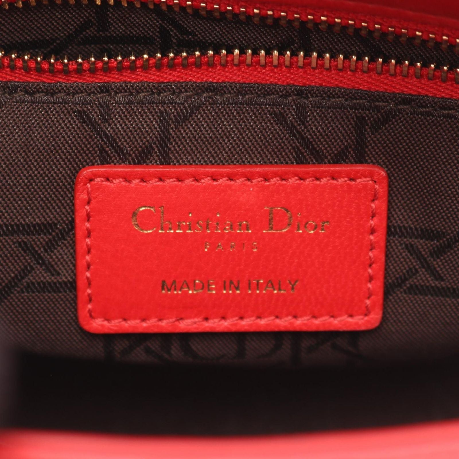 Dior Handbag Lady Dior MY Abcdior 2-Way Red Leather Cannage Tote Small — view 4