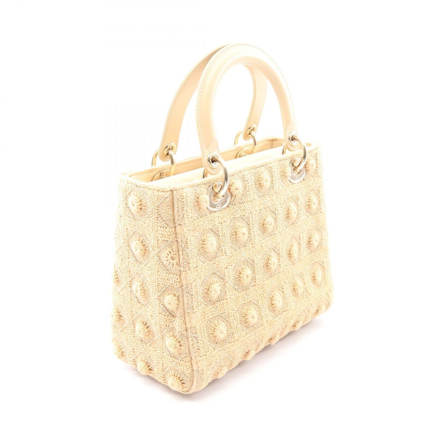 Dior Handbag Lady Dior 2-Way Beige Canvas Leather Tote — view 2