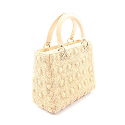 Dior Handbag Lady Dior 2-Way Beige Canvas Leather Tote — view 2