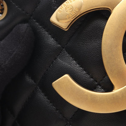 Chanel Shoulder Bag Quilted Black Lambskin CC Logo Chain — view 9