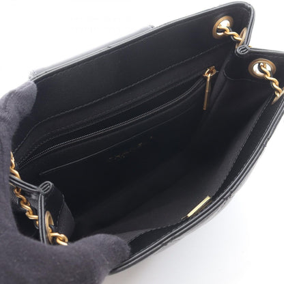 Chanel Shoulder Bag Quilted Black Lambskin CC Logo Chain — view 3