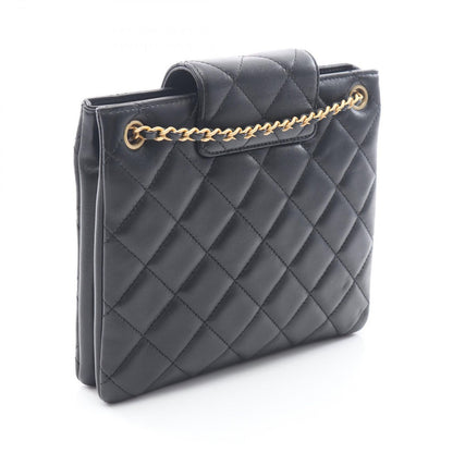 Chanel Shoulder Bag Quilted Black Lambskin CC Logo Chain — view 2