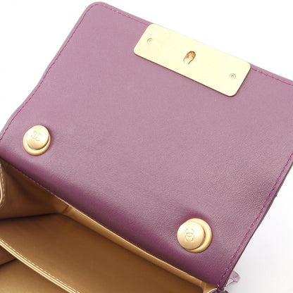 Chanel Shoulder Bag Mini Quilted Purple Lambskin Small Flap Chain — view 6
