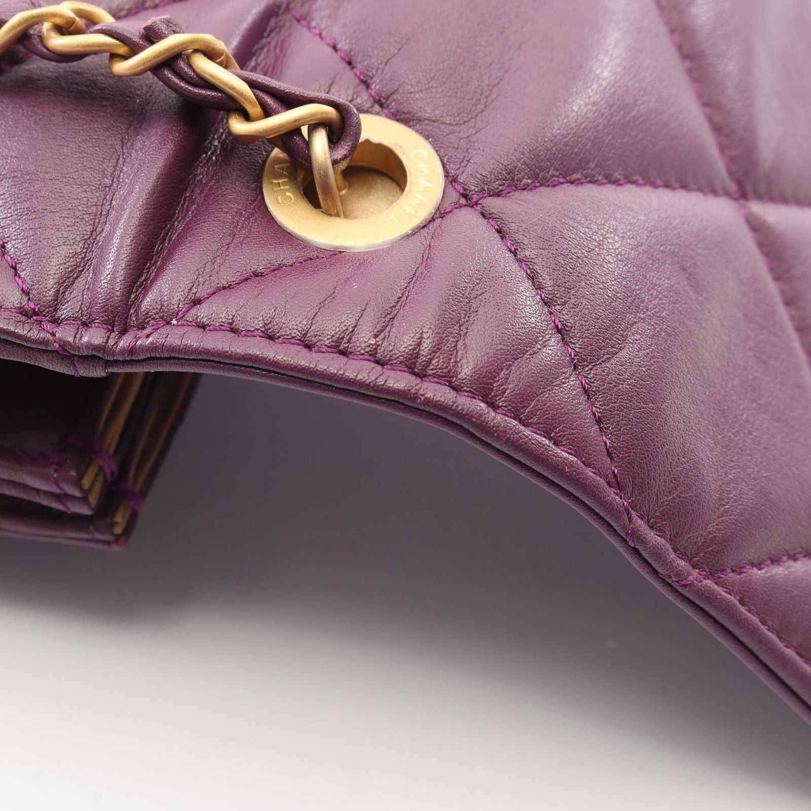 Chanel Shoulder Bag Mini Quilted Purple Lambskin Small Flap Chain — view 8
