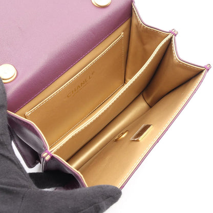 Chanel Shoulder Bag Mini Quilted Purple Lambskin Small Flap Chain — view 3