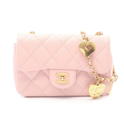 Chanel Shoulder Bag Mini Quilted Light Pink Lambskin Chain