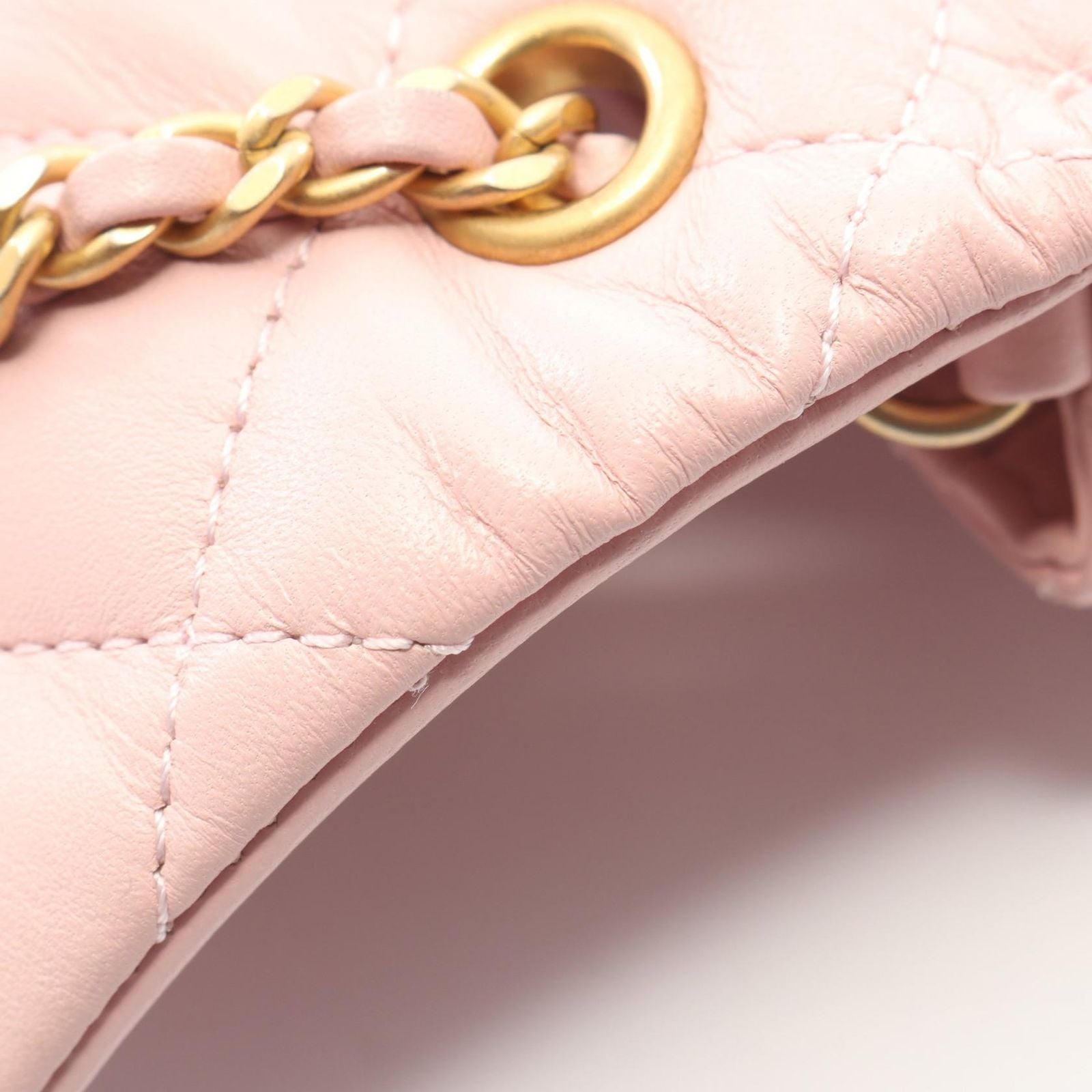 Chanel Shoulder Bag Mini Quilted Light Pink Lambskin Chain — view 7