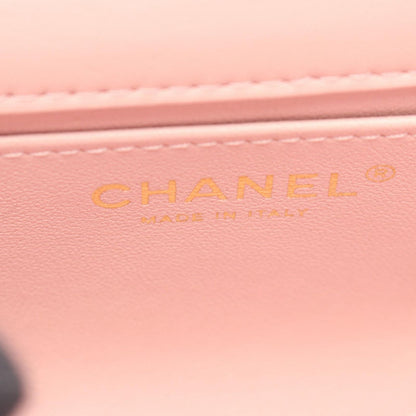 Chanel Shoulder Bag Mini Quilted Light Pink Lambskin Chain — view 4