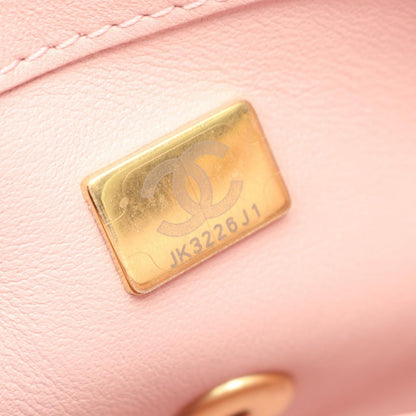 Chanel Shoulder Bag Mini Quilted Light Pink Lambskin Chain — view 5