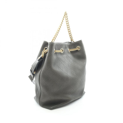 Chanel Shoulder Bag Quilted 2-Way Khaki Leather Drawstring — view 2