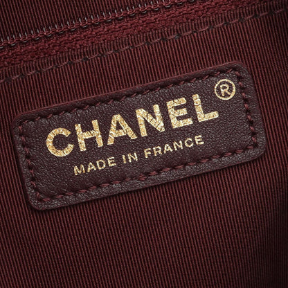Chanel Shoulder Bag Quilted 2-Way Khaki Leather Drawstring — view 4