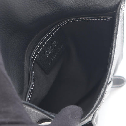 Dior Shoulder Bag Saddle Black Leather — view 3