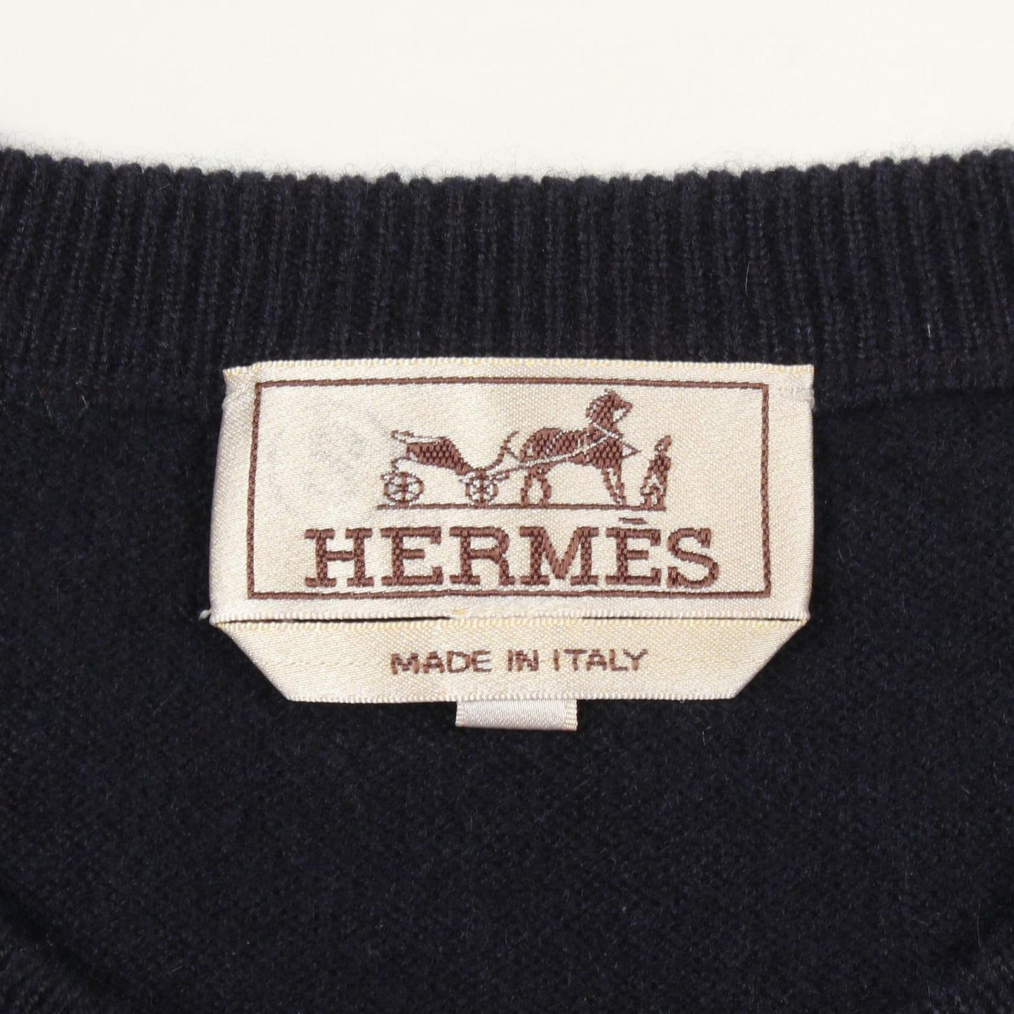 Hermes Knit Leather Stitch Crew Neck Cashmere Sweater — view 3