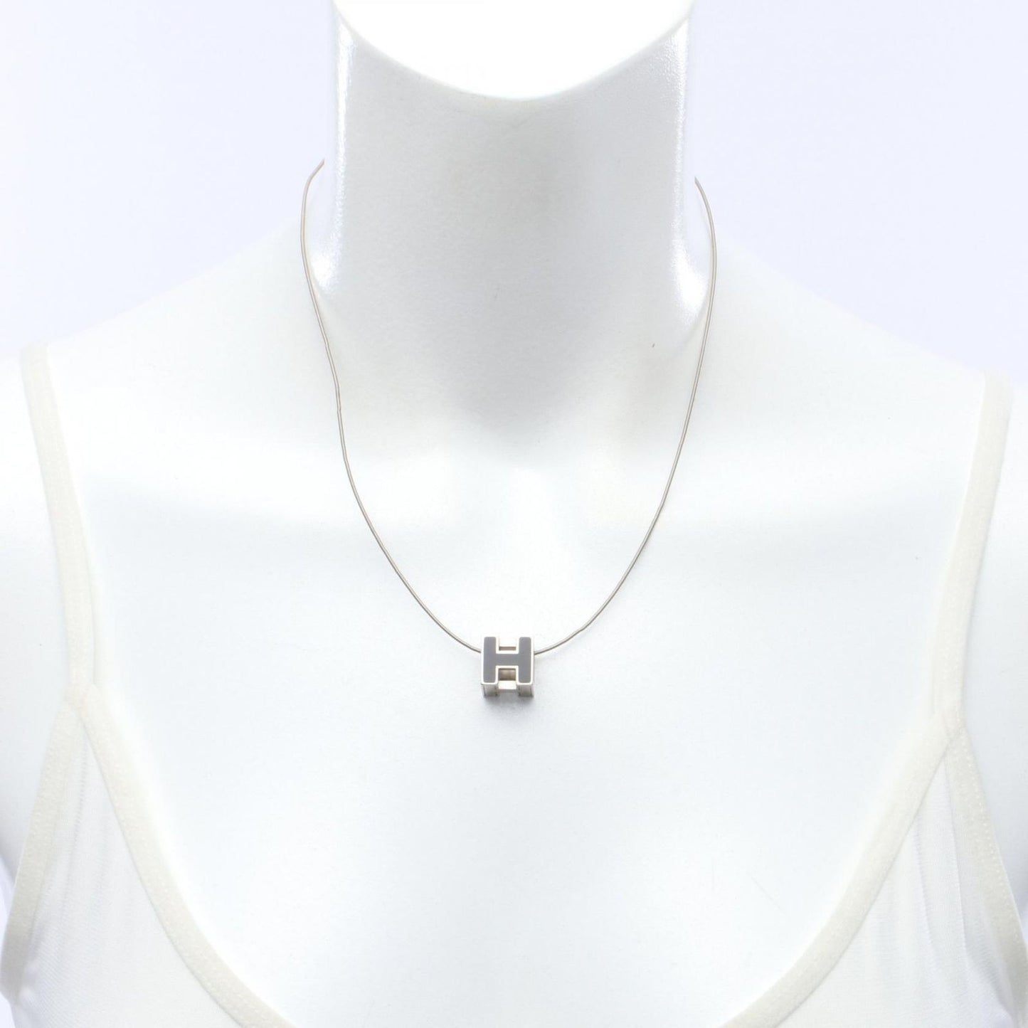 Hermes Necklace Cage Ash Cube Stainless Steel — view 5
